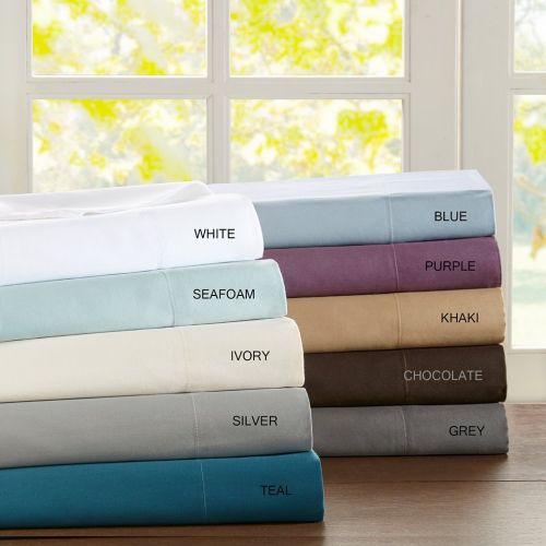  Sleep Philosophy SHET20-248 300TC Liquid Cotton Sheet Set Full Seafoam