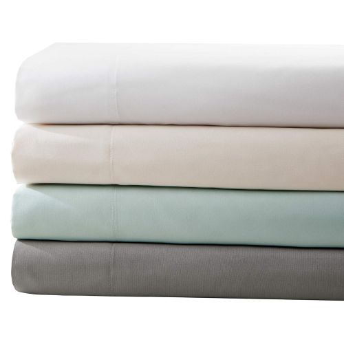  Sleep Philosophy Smart Cool Microfiber Moisture-Wicking Breathable Hypoallergenic 4 Piece Cooling Sheet Set, Queen Size, Ivory