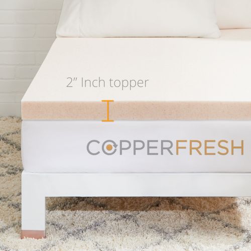  Sleep Studio CopperFresh 2-Inch DORM Gel Memory Foam Mattress Topper