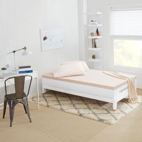  Sleep Studio CopperFresh 2-Inch DORM Gel Memory Foam Mattress Topper