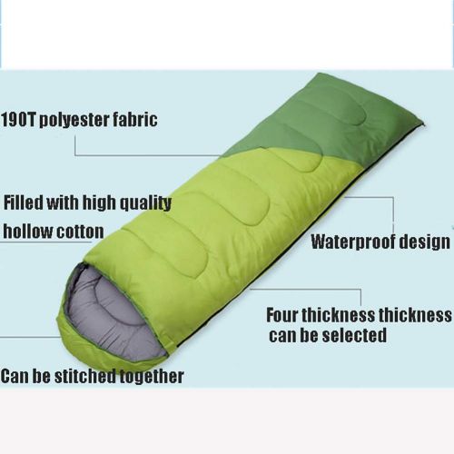  Sleeping Bag 3-4 Season Extra Warm, Lightweight Compact Waterproof  Ideal for Camping Backpacking Hiking Festivals  Compression Bag Included - Green