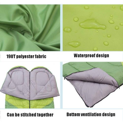  Sleeping Bag 3-4 Season Extra Warm, Lightweight Compact Waterproof  Ideal for Camping Backpacking Hiking Festivals  Compression Bag Included - Green