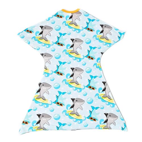  SleepingBaby Surfing Sharks Swaddle Transition Zipadee-Zip Medium 6-12 Months (18-26 lbs, 29-33 inches)