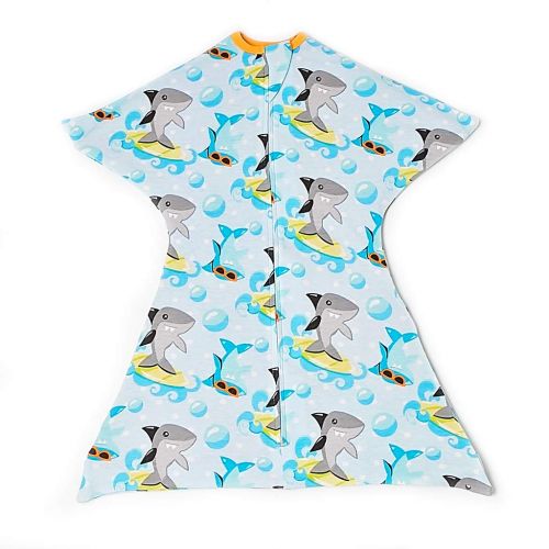  SleepingBaby Surfing Sharks Swaddle Transition Zipadee-Zip Medium 6-12 Months (18-26 lbs, 29-33 inches)