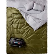 Sleepingo Double Sleeping Bag for Backpacking, Camping, Or Hiking, Queen Size XL! Cold Weather 2 Person Waterproof Sleeping Bag for Adults Or Teens. Truck, Tent, Or Sleeping Pad, L