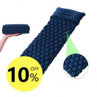 Sleepingo Inflatable Camping Sleeping Pad with Pillow Air Cells Design Lightweight Compact Mat for Hiking Backpacking Travel