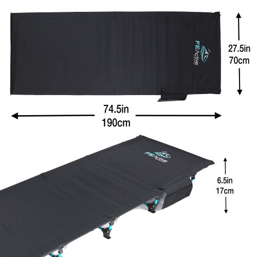  Sleepingo FE Active - Compact Folding Cot Built with Full Aluminum Designed as Ultralight Portable Camping Bed for Camping, Hiking, Trekking, Backpacking| Designed in California, USA