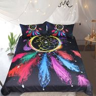Sleepwish 3 Pieces Rainbow Dream Catcher Bedding Set Kids Girl Teen Boy Duvet Cover Native American Comforter Cover (Twin)