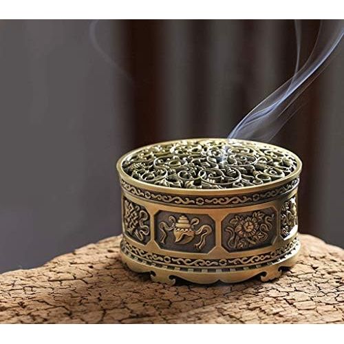  인센스스틱 sleeri Tibetan Incense Burner, Buddha Incense Burner, Small Size for Cone, Tower, Powder Incense, 2H/4H Coil Incense, Short Stick Incense, Yoga, Meditation, Home Decoration, Orname