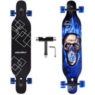 Slendor Longboard Skateboard 42 inch Drop Through Deck Complete Maple Cruiser Freestyle, Camber Concave