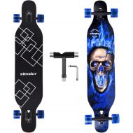 [아마존베스트]Slendor Longboard Skateboard 42 inch Drop Through Deck Complete Maple Cruiser Freestyle, Camber Concave