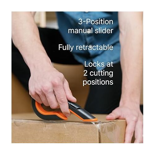  Slice - 10400 Box Cutter, 3 Position Manual Button with Ceramic Blade, Locking blade