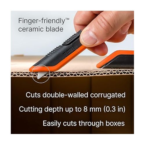  Slice - 10400 Box Cutter, 3 Position Manual Button with Ceramic Blade, Locking blade