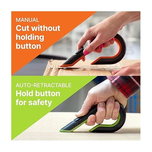  Slice - 10400 Box Cutter, 3 Position Manual Button with Ceramic Blade, Locking blade
