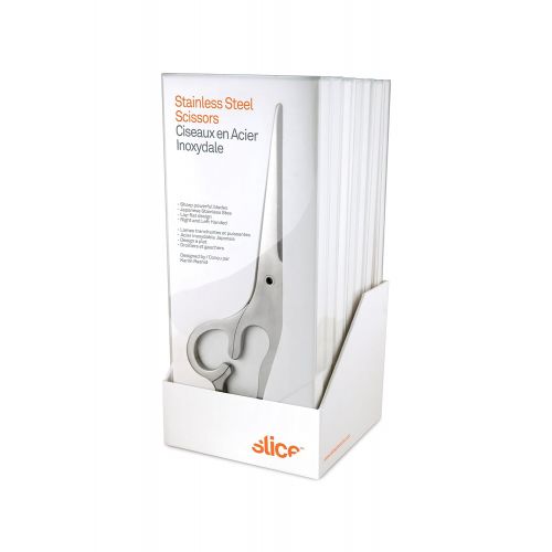  Slice 10420 Stainless Steel Scissor, Unique Lay Flat Design, Use Left or Right Handed, 1 Unit or 6 Pack