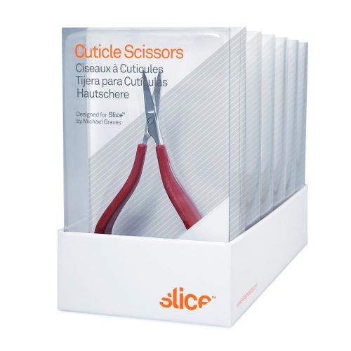  Slice 10446 Precision Scissors, Wide Tip, Spring Action Handles, Good for Arthritic Hands, Red, 6 Pack