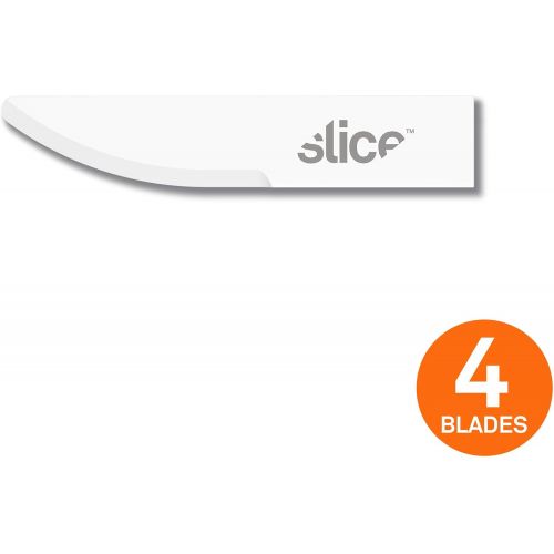  Slice 10519-CS Straight Edge, Pointed Tip Craft Blade, Finger Friendly Ceramic Blade, Lasts 11x Longer than Steel, 24 Blades