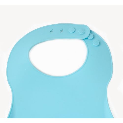  [아마존베스트]Sloan Creations 2 Pack Silicone Baby Bib, BPA Free, Green and Blue, Easy Clean up