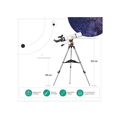  Slokey Discover The World Telescope for Astronomy for Adult Beginners - Professional, Portable and Powerful 20x-250x - Easy to Mount and Use - Astronomical Telescope for Moon, Planets and Stargazing