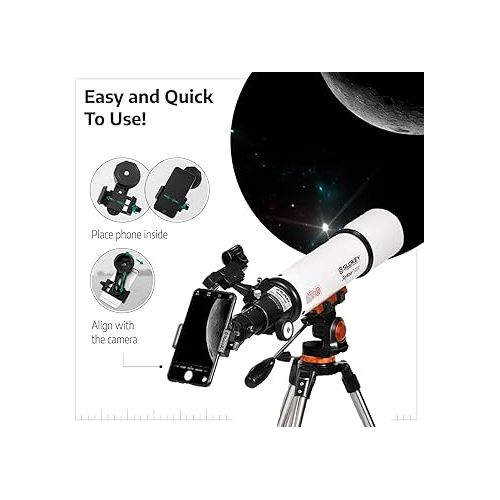  Slokey Discover The World Telescope for Astronomy for Adult Beginners - Professional, Portable and Powerful 20x-250x - Easy to Mount and Use - Astronomical Telescope for Moon, Planets and Stargazing