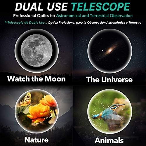  [아마존베스트]Slokey Discover The World Telescope astronomy,portable and powerful 16x - 120x, easy to assemble and use, ideal for children and beginner adults. Telescope for moon, planets and stargazing