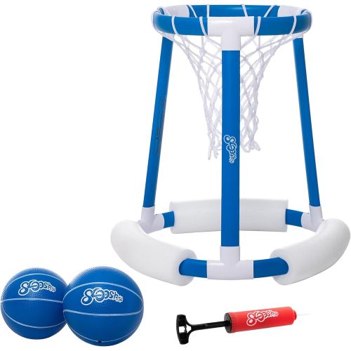  Sloosh Floating Pool Basketball Hoop Game for Swimming Pool Includes Hoop, 2 Balls and Pump,Inflatable Basketball Hoop Water Basketball Game Pool Toys for Kids and Adults (Blue)
