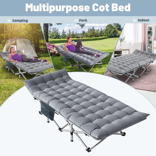  Slsy Folding Camping Cot, Folding Cot Camping Cot for Adults Portable Folding Outdoor Cot with Carry Bags for Outdoor Travel Camp Beach Vacation