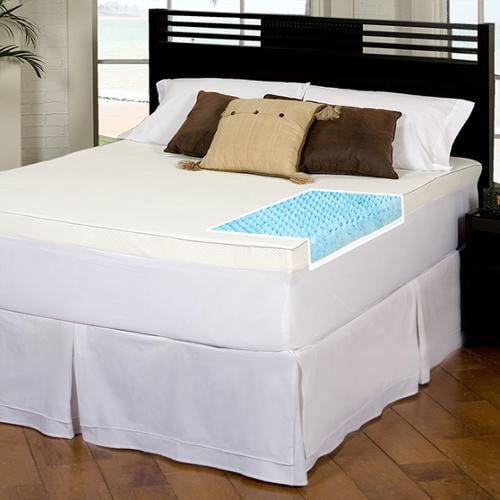  Slumber Solutions Gel Highloft 4-inch Memory Foam Mattress Topper with Waterproof Cover