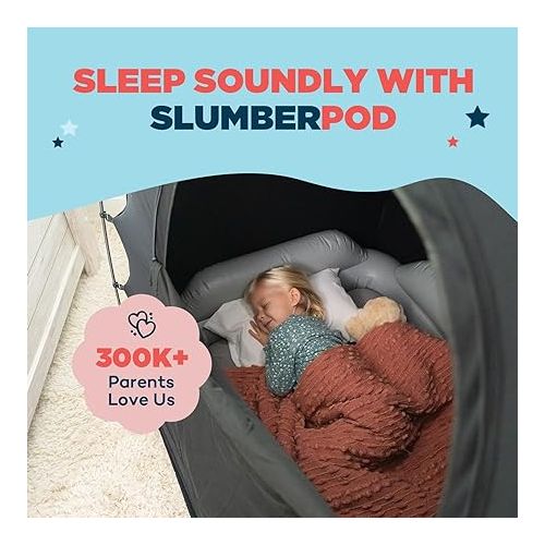  SlumberPod with Fan The Original Blackout Sleep Tent Travel Essential for Baby and Toddlers, Mini Crib and Pack n Play Cover, Sleep Pod with Monitor Pouch and Fan Pouch, Blocks 95%+ Light, Black