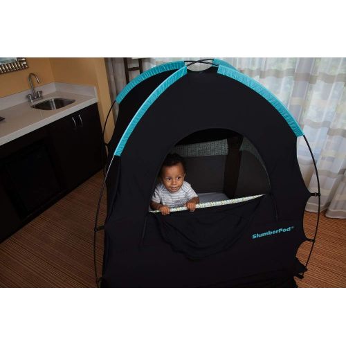  SlumberPod Privacy Pod for Traveling with Babies and Toddlers: Easy to Set Up Blackout Dark and Private Sleeping Space - Canopy Compatible with Graco Pack ‘n Play, Lotus Travel Cri