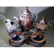 /SlyfieldandSime Outstanding Vintage Mexican Chocolate Set, Handmade in Mexico - Circa 1950s - 9 Pieces