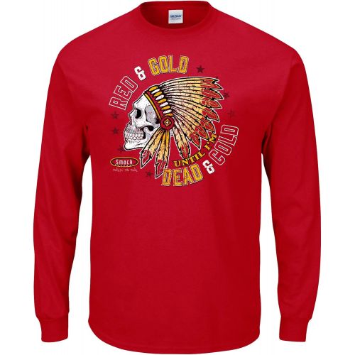  Smack Apparel Kansas City Football Fans. Red and Gold Till Im Dead and Cold T-Shirt (Sm-5X)