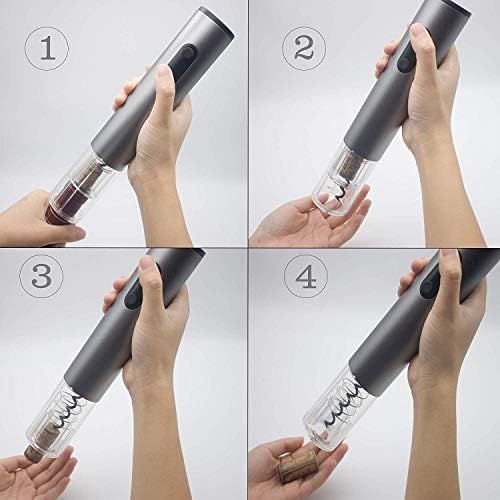  [아마존베스트]Smaier Stainless Steel Battery Operated Wireless Wine Bottle Opener with Foil Cutter Silver