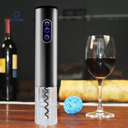  [아마존베스트]Smaier Stainless Steel Battery Operated Wireless Wine Bottle Opener with Foil Cutter Silver