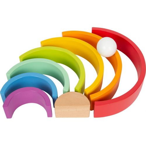  small foot wooden toys Baby Big Rainbow Eight Colors & wooden Ball Designed for Children 12+ Months, Rainbow of Colors (6969)