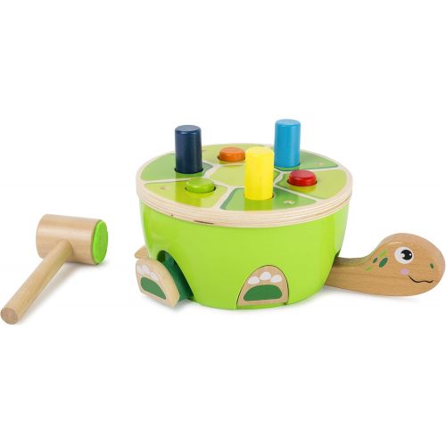  Small Foot Wooden Toys Small Foot Wooden Turtle Hammering Game - Toy Designed for Kids, Ages 18 Month & Up