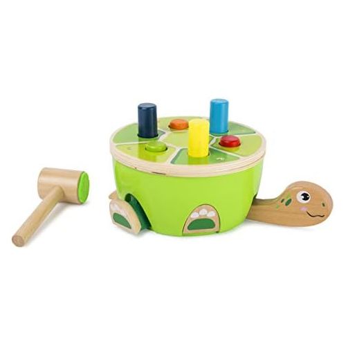  Small Foot Wooden Toys Small Foot Wooden Turtle Hammering Game - Toy Designed for Kids, Ages 18 Month & Up