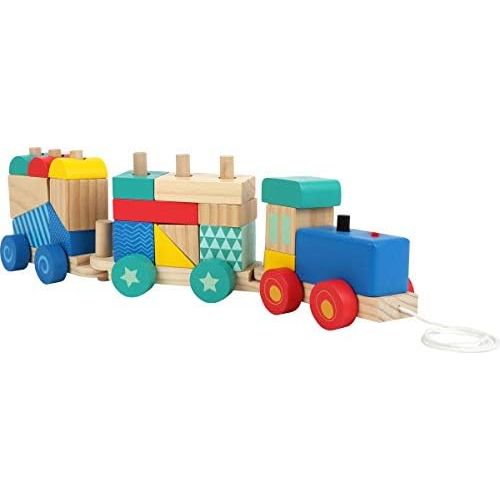  Small Foot Wooden Toys Wooden Train Pull Along and 33 piece Sorting Game designed for children 12+ months