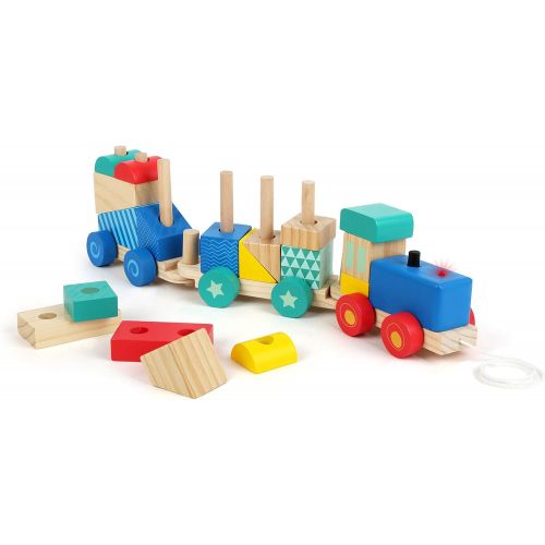  Small Foot Wooden Toys Wooden Train Pull Along and 33 piece Sorting Game designed for children 12+ months