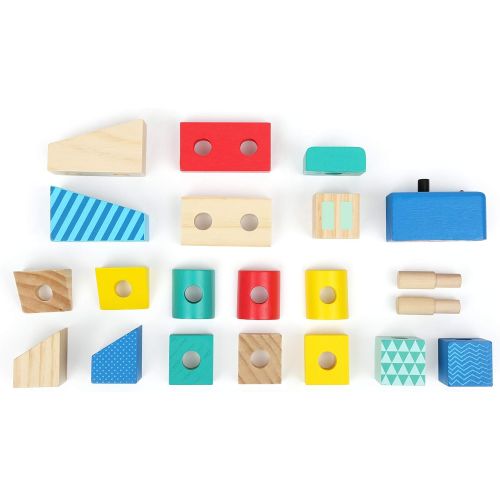  Small Foot Wooden Toys Wooden Train Pull Along and 33 piece Sorting Game designed for children 12+ months