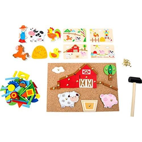  Small Foot Wooden Toys Farm Theme Hammer Arts & Crafts Playset Designed for Children Ages 6+