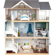 small foot wooden toys Urban Villa Doll House Playset Collection Designed for Children Ages 3+ Years , Gray (11802)