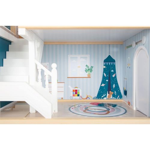  small foot wooden toys Urban Villa Doll House Playset Collection Designed for Children Ages 3+ Years , Gray (11802)