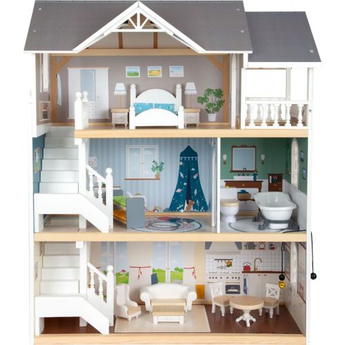  small foot wooden toys Urban Villa Doll House Playset Collection Designed for Children Ages 3+ Years , Gray (11802)