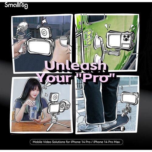  SmallRig Mobile Video Cage Kit with Dual Handles for iPhone 14 Pro