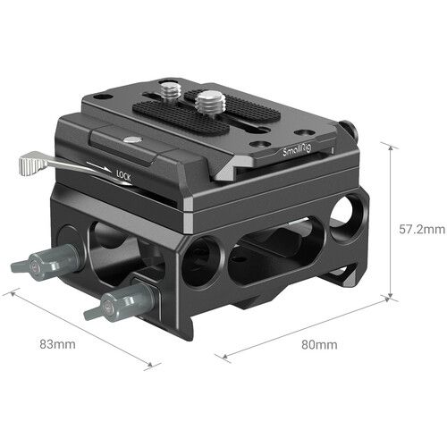  SmallRig Lightweight Magnesium Alloy Baseplate with Dual 15mm LWS Rod Clamp