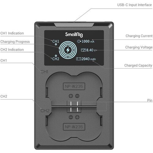  SmallRig NP-W235 2-Battery Kit with Dual Charger
