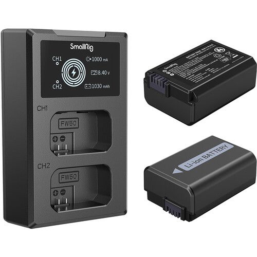  SmallRig NP-FW50 2-Battery Kit with Dual Charger