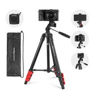 SmallRig Selection Phone Tripod, 47 Inch Lightweight Aluminum Travel Camera Tripod with Phone Holde & Bluetooth Remote, Max Load 4.4 Lbs, Compatible with for Mirrorless/Gopro/DSLR