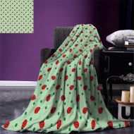 Smallbeefly smallbeefly Ladybugs Lightweight Blanket Traditional Polka Dots Background Abstract Cute Ladybug Insects Fun Design Digital Printing Blanket Green Red Black